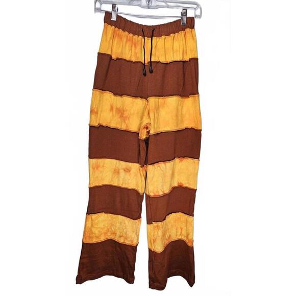 Himalayan Group Handmade Brown & Gold Striped Casual Pants Size XXXL - Picture 1 of 9